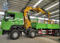 guindaste do crescimento da junta da cor 14t de 8x4 Howo Lorry Sidewall Cargo Truck Green